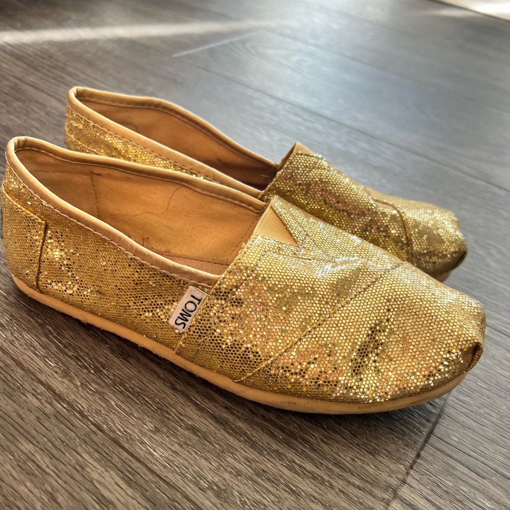 Gold Glitter TOMS